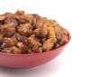 Sauced Coated Fried Chicken in a Red Bowl Royalty Free Stock Photo