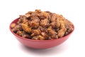 Sauced Coated Fried Chicken in a Red Bowl Royalty Free Stock Photo