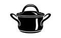 Saucepan for cook hot dishes icon, simple style Royalty Free Stock Photo