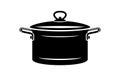 Saucepan for cook hot dishes icon, simple style Royalty Free Stock Photo