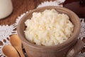 Saucepan with milk rice porridge Royalty Free Stock Photo