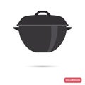Saucepan for quench color flat icon for web and mobile design