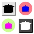 Saucepan. flat vector icon