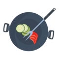 saucepan tomato cucumber fork preparation cooking