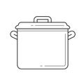 Saucepan vector line icon. Royalty Free Stock Photo