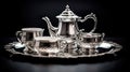 saucers silver elegant Royalty Free Stock Photo