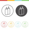 Sauces icons in thin line style