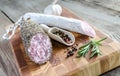 Saucisson and spanish salami Royalty Free Stock Photo