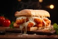 Saucy Chicken and Parmesan on Ciabatta.