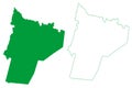 Saude municipality Bahia state, Municipalities of Brazil, Federative Republic of Brazil map vector illustration, scribble sketch Royalty Free Stock Photo
