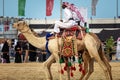 Saudi Arab Camel riders with their camel on traditional desert safari festival in abqaiq Saudi Arabia. 10-Jan-2020 Royalty Free Stock Photo