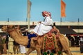 Saudi Arab Camel riders with their camel on traditional desert safari festival in abqaiq Saudi Arabia. 10-Jan-2020 Royalty Free Stock Photo