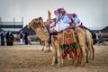 Saudi Arab Camel riders on traditional desert - safari festival in abqaiq Saudi Arabia. 10-Jan-2020 Royalty Free Stock Photo