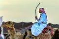 Saudi Arab Camel riders on traditional desert safari festival in abqaiq Saudi Arabia. 10-Jan-2020 Royalty Free Stock Photo