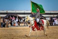 Saudi Arab Horse rider with his horse on traditional desert safari festival in abqaiq Saudi Arabia. 10-Jan-2020 Royalty Free Stock Photo