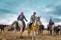 Saudi Arab Horse rider on traditional desert safari festival in abqaiq Saudi Arabia. 10-Jan-2020 Royalty Free Stock Photo