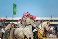 Saudi Arab Horse riders with their horse on traditional desert safari festival in abqaiq Saudi Arabia. 10-Jan-2020 Royalty Free Stock Photo