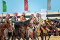 Saudi Arab Horse riders with their horse on traditional desert safari festival in abqaiq Saudi Arabia. 10-Jan-2020 Royalty Free Stock Photo