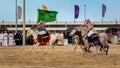 Saudi Arab Horse riders on traditional desert - safari festival in abqaiq Saudi Arabia. 10-Jan-2020 Royalty Free Stock Photo