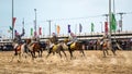 Saudi Arab Horse riders on traditional desert - safari festival in abqaiq Saudi Arabia. 10-Jan-2020 Royalty Free Stock Photo