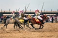 Saudi Arab Horse riders on traditional desert safari festival in abqaiq Saudi Arabia. 10-Jan-2020 Royalty Free Stock Photo