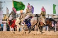 Saudi Arab Horse riders on traditional desert - safari festival in abqaiq Saudi Arabia. 10-Jan-2020 Royalty Free Stock Photo