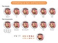 Saudi Arab Man Cartoon Character for Animating Lip Sync and Expressions Royalty Free Stock Photo