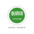 Saudi Arabia Button Flag Vector Template Design Illustrator Royalty Free Stock Photo