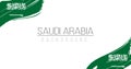 Saudi Arabia flag brush style background with stripes. Stock vector illustration isolated on white background Royalty Free Stock Photo