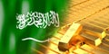 Saudi Arabia flag and gold ingots - 3D illustration Royalty Free Stock Photo