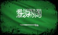 Saudi Arabia flag with grunge Royalty Free Stock Photo