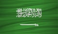 Saudi Arabia flag vector. Vector flag of Saudi Arabia blowig in the wind.