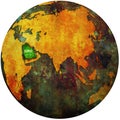 saudi arabia on globe map Royalty Free Stock Photo
