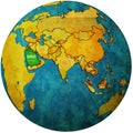 saudi arabia on globe map Royalty Free Stock Photo