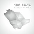Saudi Arabia grey vector polygonal triangle modern map