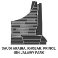 Saudi Arabia, Khobar, Prince, Ibn Jalawy Park travel landmark vector illustration