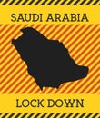 Saudi Arabia Lock Down Sign. Royalty Free Stock Photo
