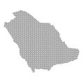 Saudi Arabia map country abstract silhouette of wavy black repeating lines. Contour of sinusoid curve. Vector illustration.