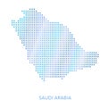 Saudi Arabia map, dot vector background