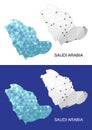 Saudi Arabia map in geometric polygonal style. Abstract gems triangle. Royalty Free Stock Photo