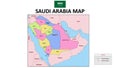 Saudi Arabia Map. Political map of the Saudi Arabia. colorful Saudi Arabia Map with neighboring countries names and borders Royalty Free Stock Photo