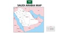 Saudi Arabia Map. Political map of Saudi Arabia. Saudi Arabia map with neighboring countries names and borders Royalty Free Stock Photo