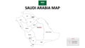 Saudi Arabia Map. Saudi Arabia Map with white background and all states names Royalty Free Stock Photo