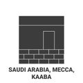 Saudi Arabia, Mecca, Kaaba travel landmark vector illustration