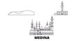 Saudi Arabia, Medina line travel skyline set. Saudi Arabia, Medina outline city vector illustration, symbol, travel
