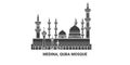 Saudi Arabia, Medina, Quba Mosque, travel landmark vector illustration