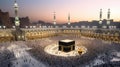 SAUDI ARABIA Muslim pilgrims from all over the world gathered to perform Umrah or Hajj at the Haram Mosque in Mecca. Royalty Free Stock Photo