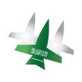 Saudi arabia national day, flying airplanes celebration national gradient style icon