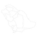 Saudi Arabia political map of administrative divisions Royalty Free Stock Photo