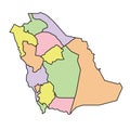 Saudi Arabia political map. Low detailed. Royalty Free Stock Photo